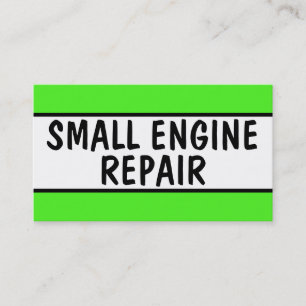 Small Engine Repair Neon Green Business Card