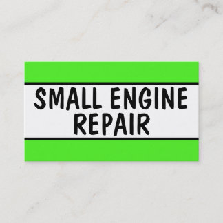 Small Engine Repair Neon Green Business Card