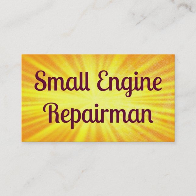 Small Engine Repairman Sunshine Business Card (Front)