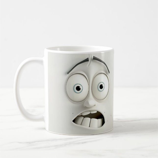 Small-Eyes Sarcastic Face 3D Mug Wrap (Left)