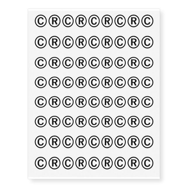 Small Face copyright temporary tattoos (Front)