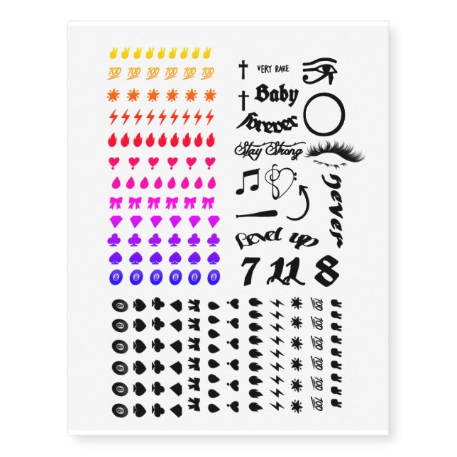 Small Face  temporary tattoos (Front)