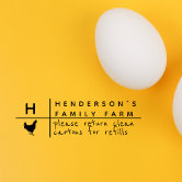 Rustic Family Farm Egg Carton Expiry Date Stamp