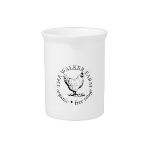 Small Farm Business Promotional Logo Beverage Pitcher