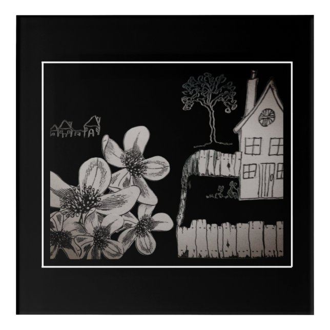 Small Fenced House Acrylic Print (Front)