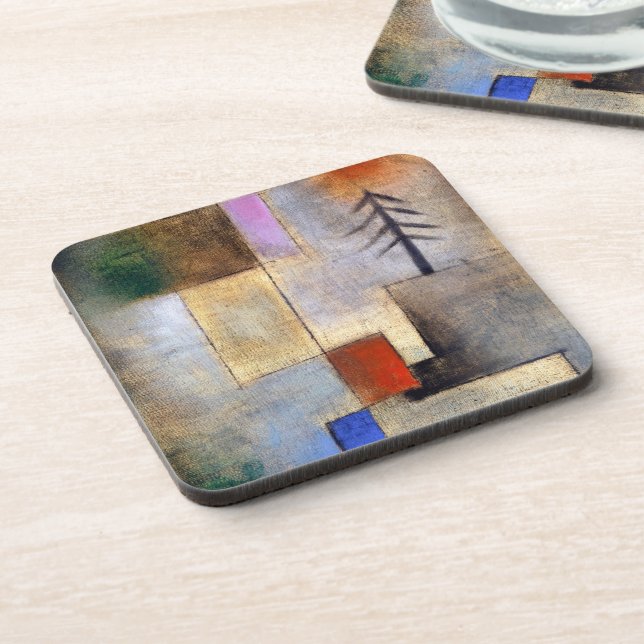 Small fir picture - Paul Klee - abstract art Beverage Coaster (Left Side)