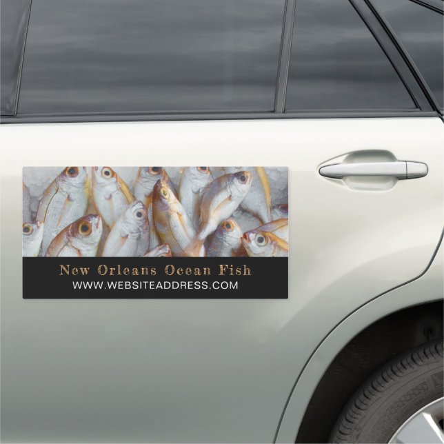Small Fish, Fishmonger/Wife, Fish Market Car Magnet (In Situ)