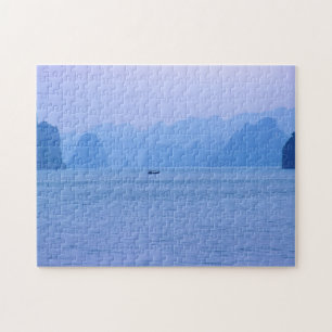 Small fishing boat in Ha Long Bay - Vietnam, Asia Jigsaw Puzzle