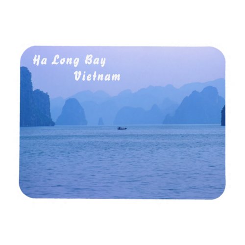 Small fishing boat in Ha Long Bay _ Vietnam Asia Magnet