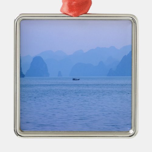 Small fishing boat in Ha Long Bay _ Vietnam Asia Metal Ornament