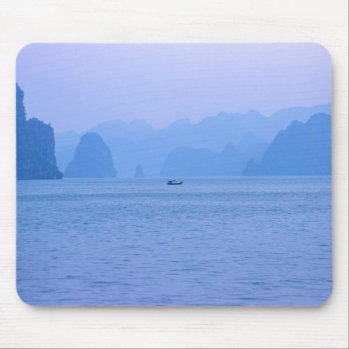 Small fishing boat in Ha Long Bay _ Vietnam Asia Mouse Pad