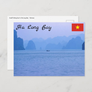 Small fishing boat in Ha Long Bay - Vietnam, Asia Postcard