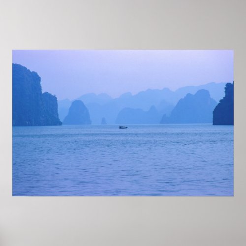 Small fishing boat in Ha Long Bay _ Vietnam Asia Poster