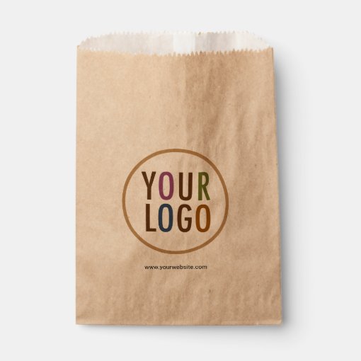 Small Flat Kraft Brown Paper Bags with Custom Logo | Zazzle