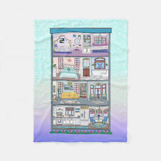 Small Fleece Dollhouse Blanket - 30 x 40