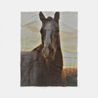 Small Fleece Horse Throw Blanket