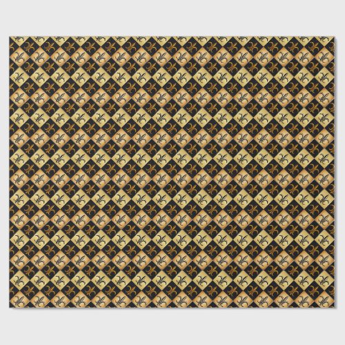 Small Fleur De Lis Tile Wrapping Paper