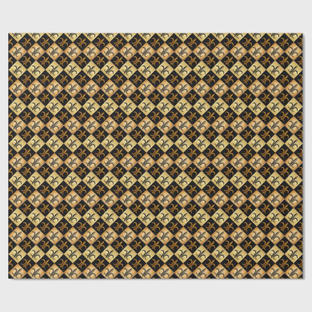 Small Fleur De Lis Tile Wrapping Paper (Flat)