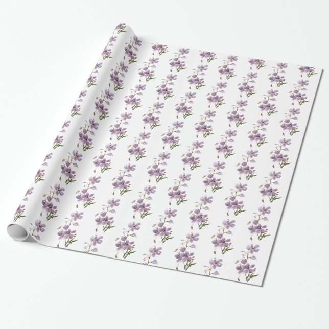 Small Floral Wrapping Paper - Delicate Flower (Unrolled)