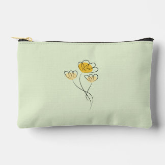 Small Flower Designed Accessory Pouch