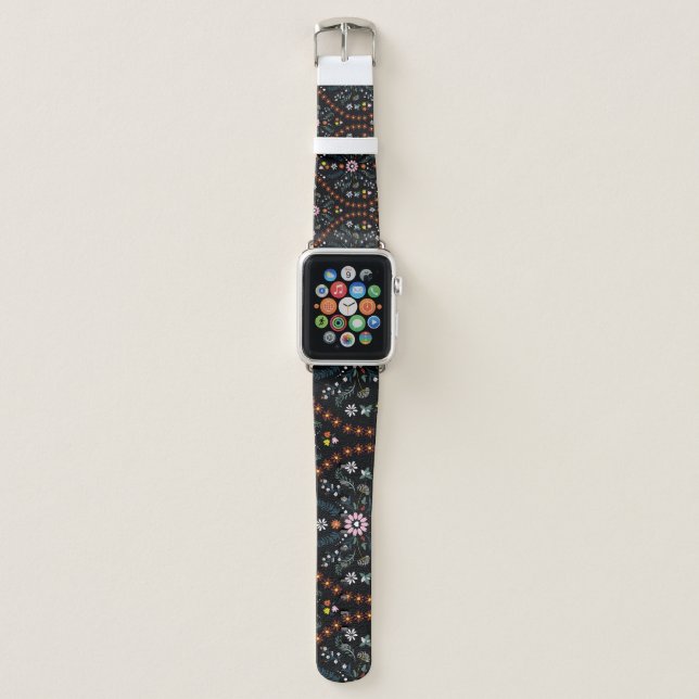Small flower heart: fantasy seamless. apple watch band (Front)
