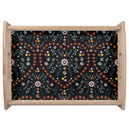 Small flower heart fantasy seamless serving tray