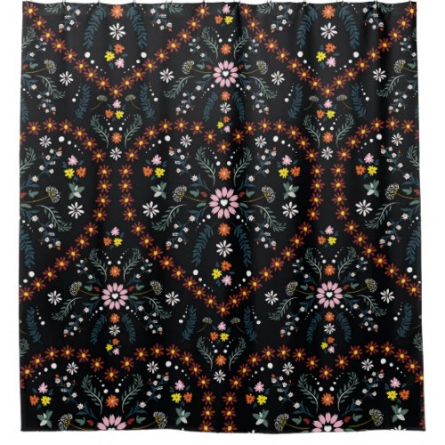 Small flower heart fantasy seamless shower curtain