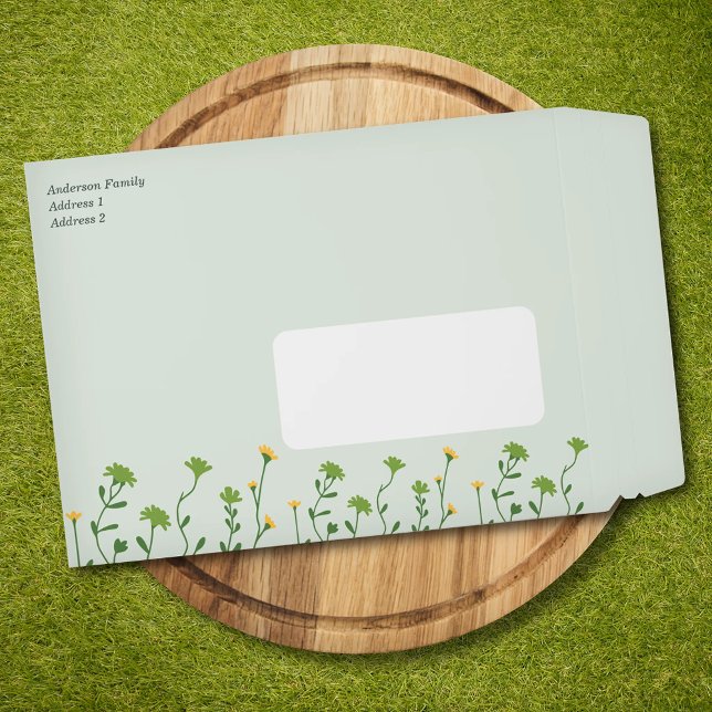 Small Flowers - Green Envelope Mailers (Small Flowers - Green Envelope Mailers)