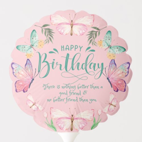 Small foil balloon friends birthday balloon _ pink