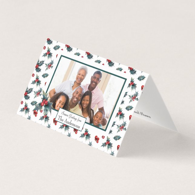 Small Folded Holiday Photo Card (Front)