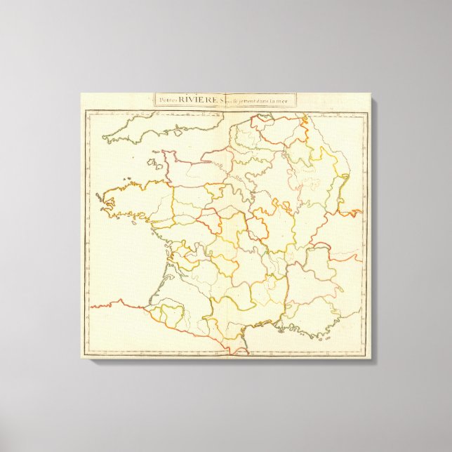 Small French Rivers Outline Canvas Print (Front)