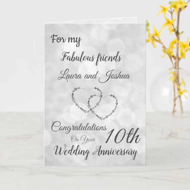 Small Friends 10th Anniversary greeting Card (Yellow Flower)