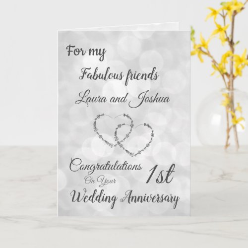 Small Friends 1st Anniversary design greeting Card