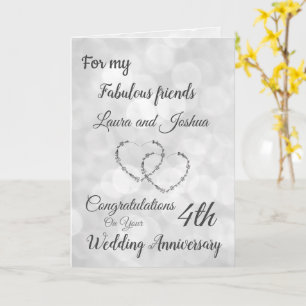 Small Friends 4th Anniversary design greeting Card
