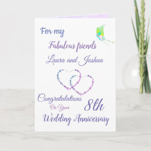 Small Friends 8th Anniversary design greeting Card
