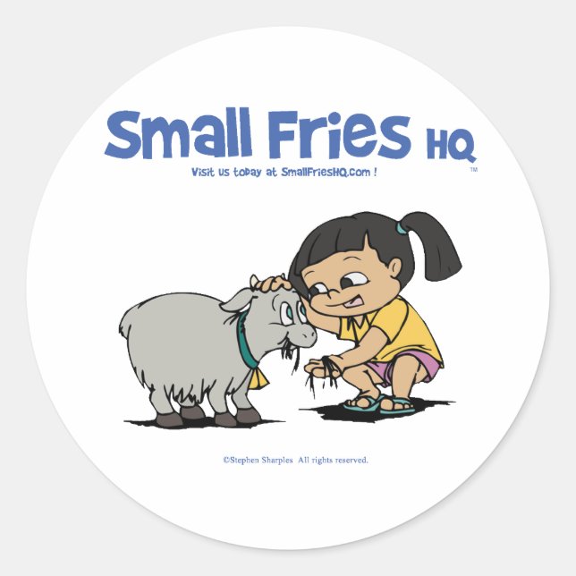 Small Fries HQ Junebug Sticker Round (Front)