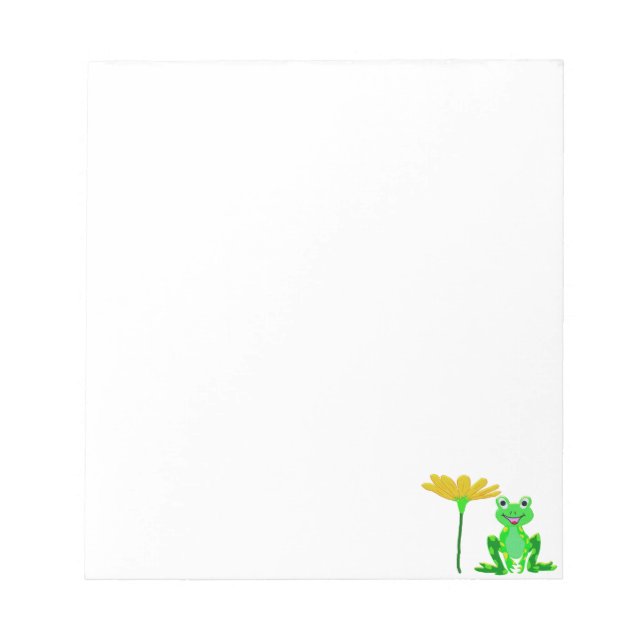 small frog and yellow flower notepad (Front)