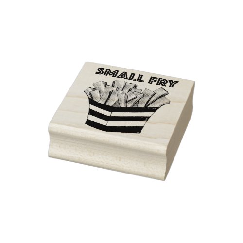 SMALL FRY Fast Food French Fries Chips Foodie Rubber Stamp