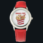 SMALL FRY Fast Food French Fries Foodie Kid Watch<br><div class="desc">Features an original marker illustration of a red-and-white striped carton of delicious fast food french fries,  with SMALL FRY in a fun red font.</div>