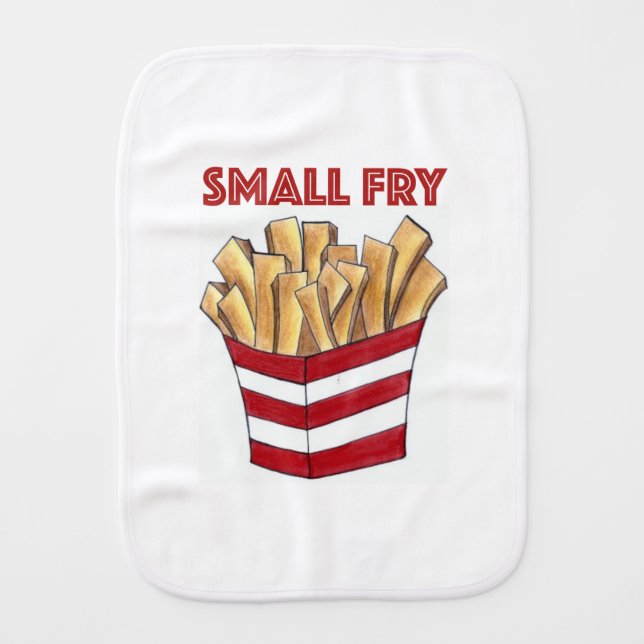 SMALL FRY Foodie French Fries Chips Fast Food Burp Cloth (Front)