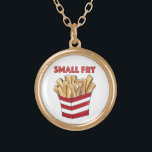 Small Fry French Fries Children's Foodie Necklace<br><div class="desc">Necklace features an original marker illustration of a carton of fast food french fries,  with SMALL FRY in a fun red font.

Don't see what you're looking for? Need help with customization? Contact Rebecca to have something designed just for you.</div>