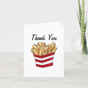 Small Fry Smallyfry French Fries Fast Junk Food Letterpress Thank You Card