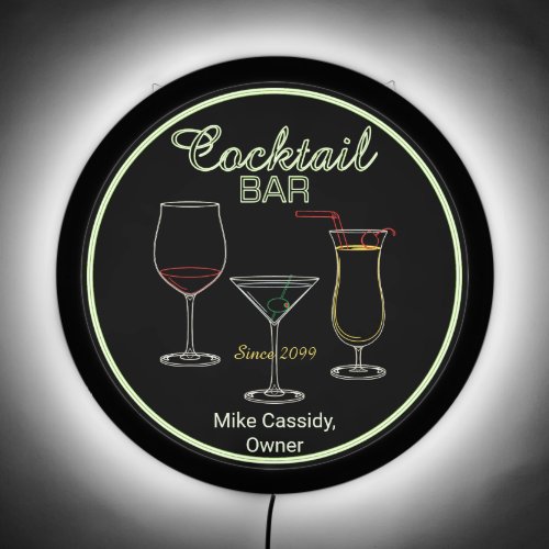Small Fun Retro Home Cocktail Bar LED Sign