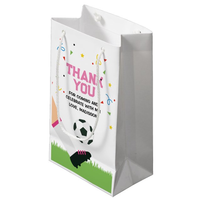 Small Gift Bag Soccer Sport Birthday  (Front Angled)