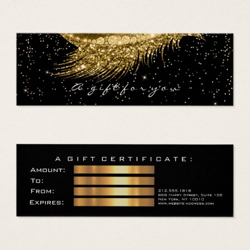 Small Gift Certificate Glitter Lash Gold Black