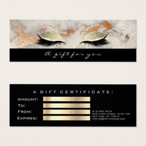 Small Gift Certificate Marble Black  Lash Makeup