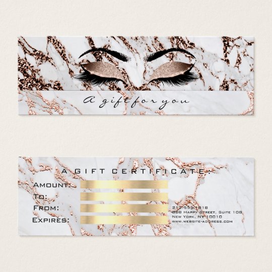 Small Gift Certificate Marble Copper Lash Makeup