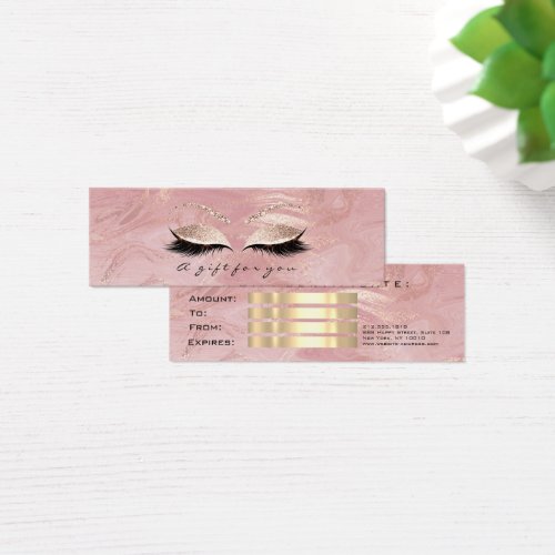 Small Gift Certificate Marble Glitter Lashes Pink