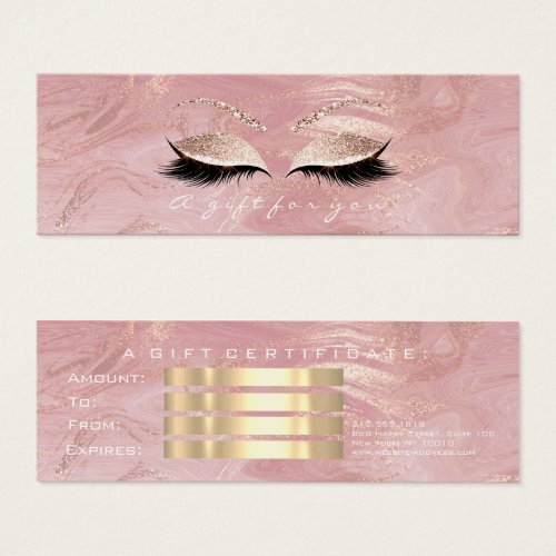 Small Gift Certificate Marble Glitter Lashes White