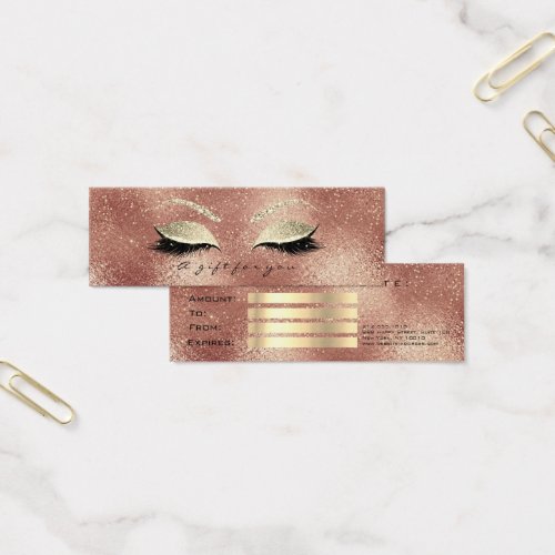 Small Gift Certificate Peach Glitter Lash Makeup